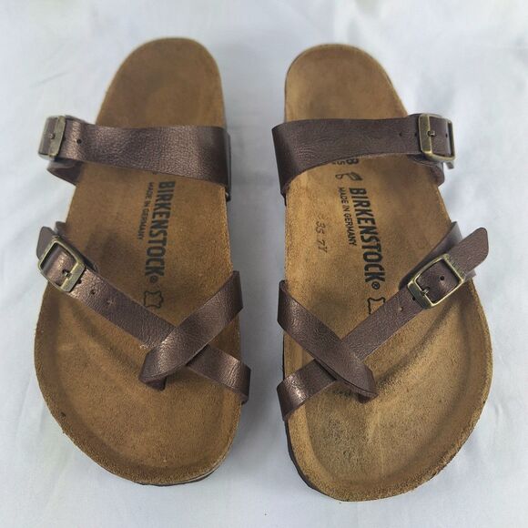 Birkenstock Mayari Habana Oiled Brown Leather Sandals EU 38 / US 7- 7.5 NWOT - Picture 2 of 7